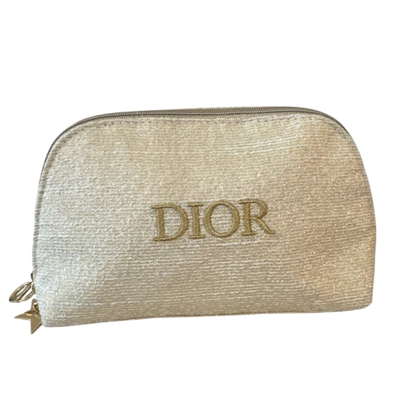 Christian Dior Limited Edition Dior Gold Shimmer Makeup Bag Mini Pouch Clutch - Picture 6 of 11